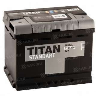 Аккумулятор TITAN Standart (60 Ah, 12 V) Прямая, L+ L2 арт.