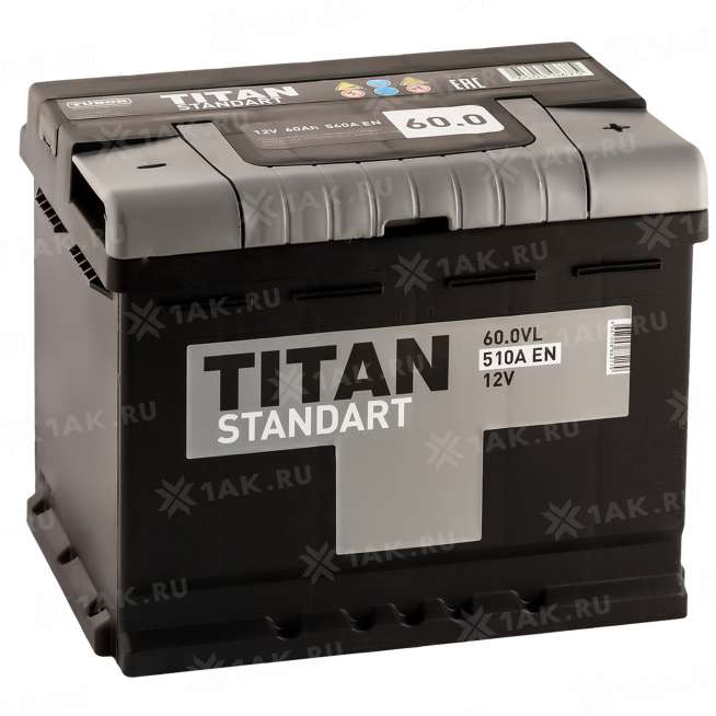 Аккумулятор TITAN Standart (60 Ah, 12 V) Прямая, L+ L2 арт. 0