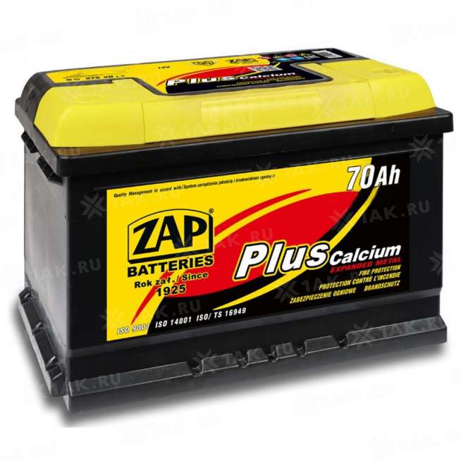 Аккумулятор ZAP PLUS (70 Ah, 12 V) Обратная, R+ L3 арт.ZAP-570 58 0