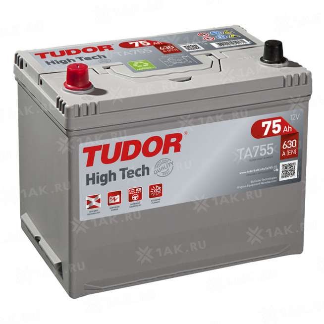 Аккумулятор TUDOR Hight Tech Japan (75 Ah, 12 V) Прямая, L+ D26 арт.TA755 0