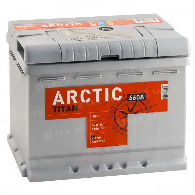 Аккумулятор TITAN Arctic (62 Ah, 12 V) Обратная, R+ L2 арт. 0