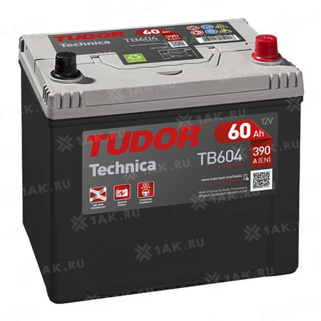 Аккумулятор TUDOR Technika (60Ач, 12 V) Обратная, R+ D23 арт.TB604 0