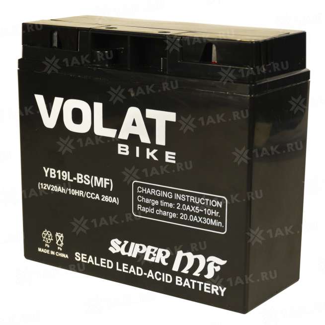 Аккумулятор VOLAT (20 Ah, 12 V) Обратная, R+ YB19L-BS арт.YB19L-BS(MF)Volat 2