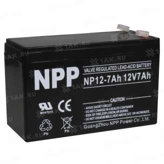 Аккумулятор NPP (7 Ah,12 V) AGM 151x65x94 мм 2.1 кг (F1) 7
