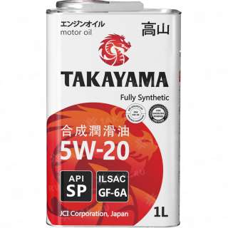 Масло моторное синтетическое TAKAYAMA SAE 5W-20, ILSAC GF-6А, API SP, 1 л.