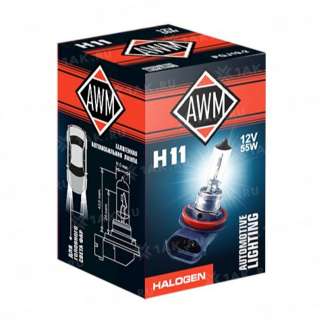 Лампа галогенная AWM H11 12V 55W (PGJ19-2)
