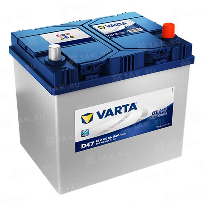 Аккумулятор VARTA Blue Dynamic Asia (60 Ah, 12 V) Обратная, R+ D23 арт.VBD(560410054) 0