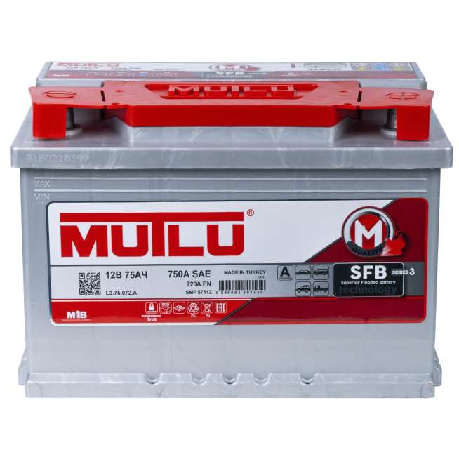 Аккумулятор MUTLU SFB (75 Ah, 12 V) Обратная, R+ LB3 арт.LВ3.75.072.A 3