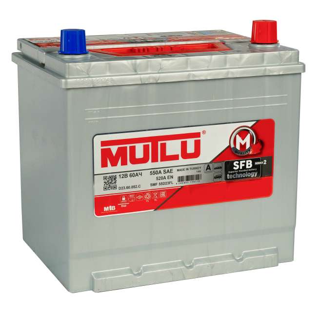 Аккумулятор MUTLU SFB (Asia) (60 Ah, 12 V) Обратная, R+ D23L арт.D23.60.052.C 3