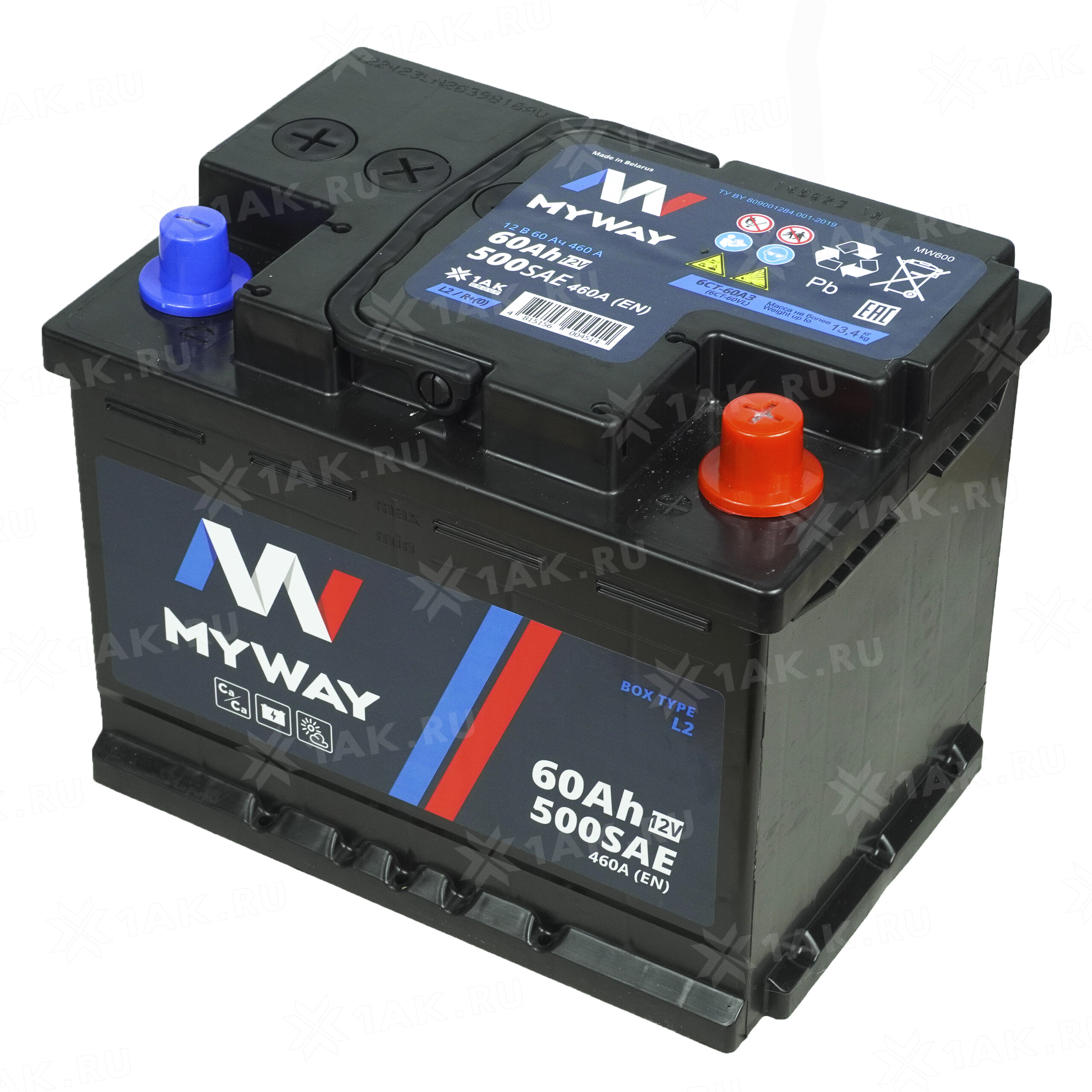 Купить аккумулятор MYWAY (60 Ah) 460 A, 12 V Обратная, R+ арт.MW600SU с  бесплатной доставкой – 1AK.RU