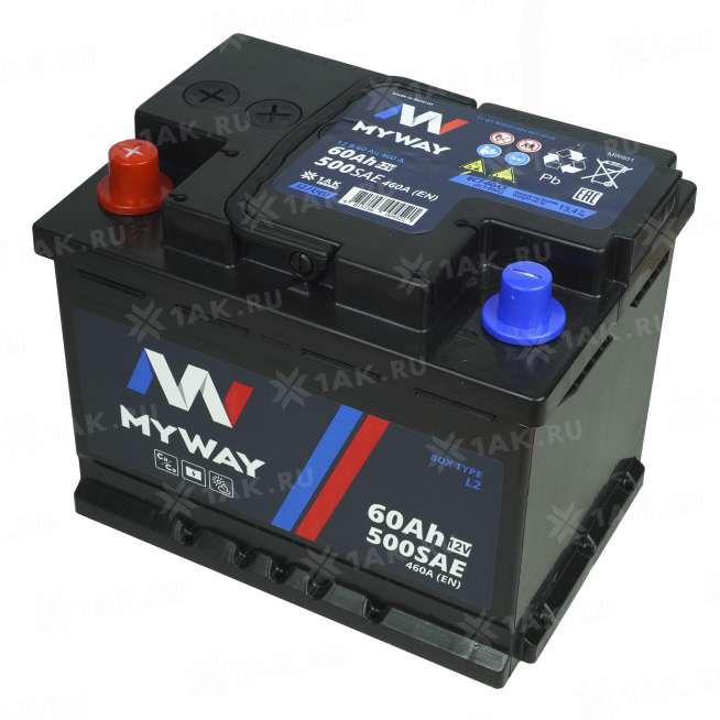 Аккумулятор MYWAY (60 Ah, 12 V) Прямая, L+ L2 арт.MW601SU 3
