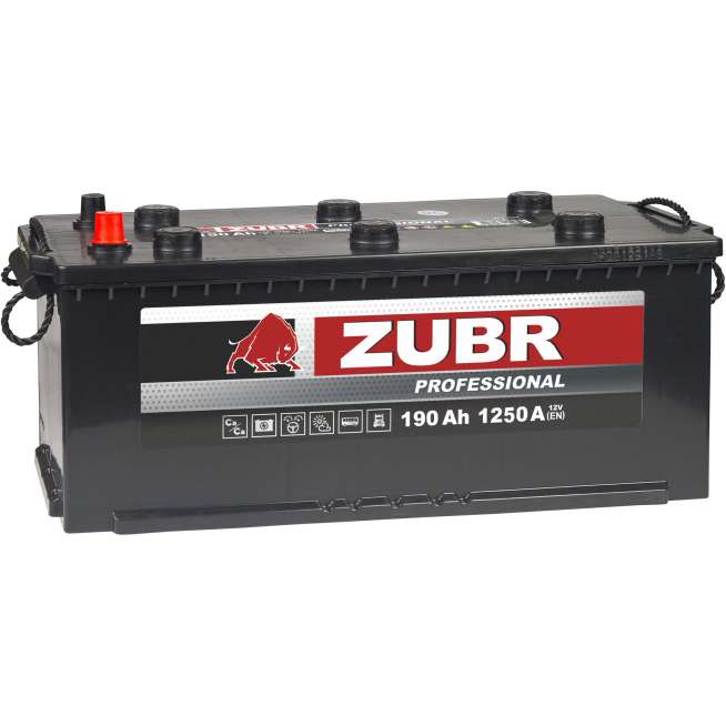 Аккумулятор ZUBR Professional (190 Ah, 12 V) R+ Грузовая, Прямая D05 арт.ZPT1904F 0