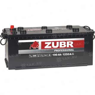 Аккумулятор ZUBR Professional (190 Ah, 12 V) L+ Грузовая, Обратная D05 арт.ZPT1903F