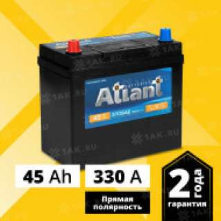 Аккумулятор ATLANT Blue Asia (45 Ah, 12 V) Прямая, L+ B24 арт.ATA451