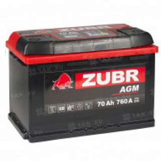 Аккумулятор ZUBR AGM (70 Ah, 12 V) Обратная, R+ L3 арт.57002