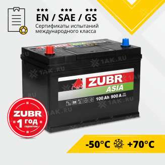 Аккумулятор ZUBR Premium Asia (100 Ah, 12 V) Прямая, L+ D31 арт.ZPA1001 2