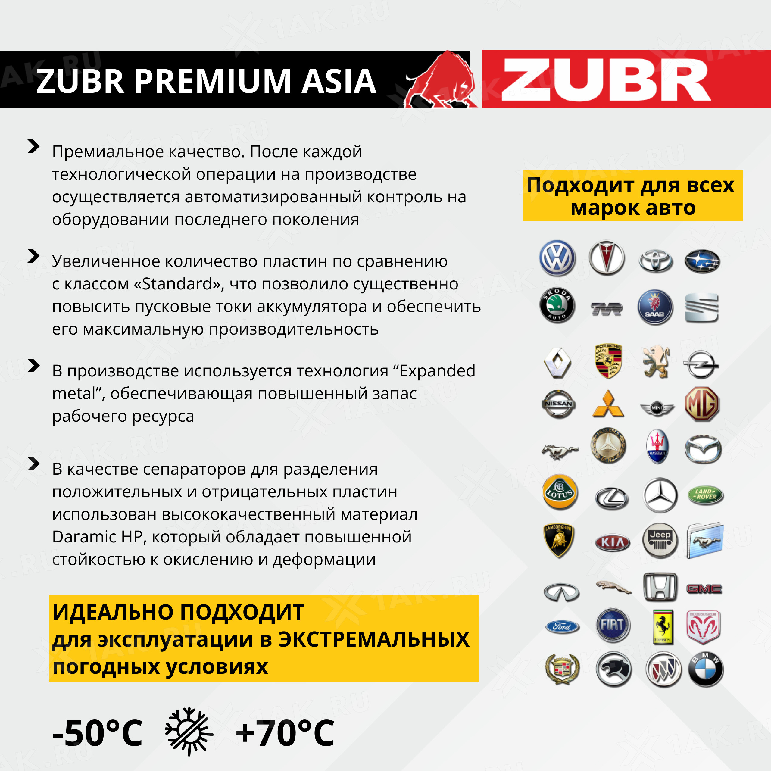 Купить аккумулятор ZUBR Premium Asia (100 Ah) 900 A, 12 V Обратная, R+  арт.ZPA1000 с бесплатной доставкой – 1AK.RU