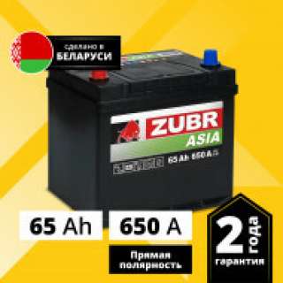 Аккумулятор ZUBR Premium Asia (65 Ah, 12 V) Прямая, L+ D23 арт.ZPA651