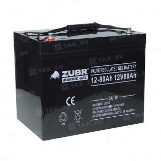 Аккумулятор ZUBR (80 Ah,12 V) GEL 330x171x214/220 мм 25.3 кг