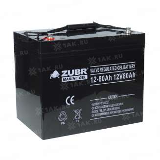 Аккумулятор ZUBR (80 Ah,12 V) GEL 330x171x214/220 мм 25.3 кг 3