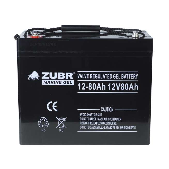 Аккумулятор ZUBR (80 Ah,12 V) GEL 260x169x225 мм 25.3 кг 4