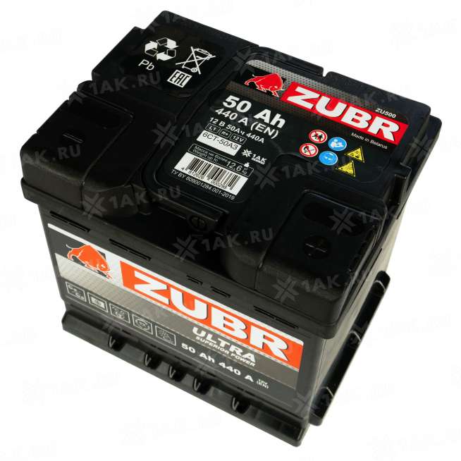 Аккумулятор ZUBR Ultra (50 Ah, 12 V) Обратная, R+ L1 арт.ZU500 3