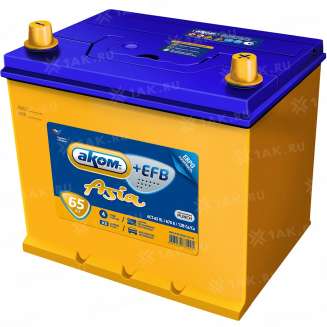 Купить аккумулятор AKOM Asia EFB (65 Ач) 670 A, 12 V Обратная, R+ арт ...