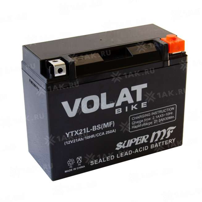 Аккумулятор VOLAT (21 Ah, 12 V) Обратная, R+ YTX21L-BS арт.YTX21L-BS(MF)Volat 0