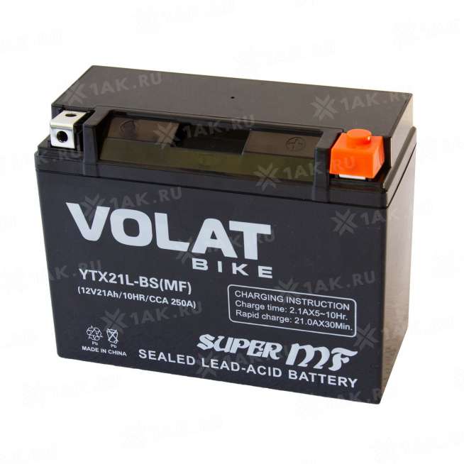 Аккумулятор VOLAT (21 Ah, 12 V) Обратная, R+ YTX21L-BS арт.YTX21L-BS(MF)Volat 3