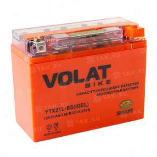 Аккумулятор VOLAT (21 Ah, 12 V) Обратная, R+ YTX21L-BS арт.YTX21L-BS(iGEL)Volat