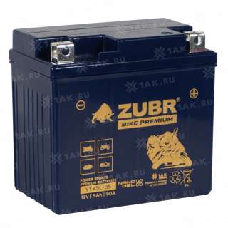 Аккумулятор ZUBR (5Ач, 12 V) Обратная, R+ YTX5L-BS арт.YTX5L-BS (ZubrPrem)