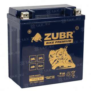 Аккумулятор ZUBR (16 Ah, 12 V) Прямая, L+ YTX16-BS арт.YTX16-BS (ZubrPrem)