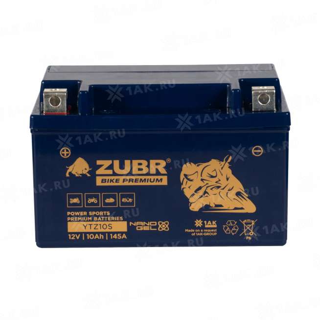 Аккумулятор ZUBR (10 Ah, 12 V) Прямая, L+ YTZ10S арт.YTZ10S (ZubrPrem) 2