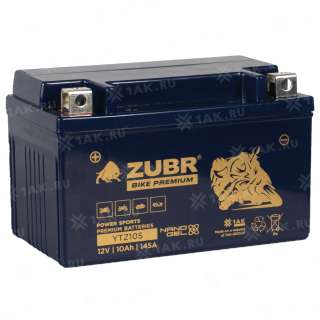 Аккумулятор ZUBR (10 Ah, 12 V) Прямая, L+ YTZ10S арт.YTZ10S (ZubrPrem)