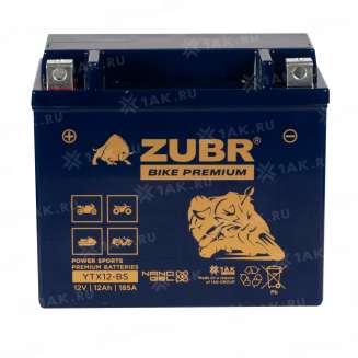 Аккумулятор ZUBR (12 Ah, 12 V) Прямая, L+ YTX12-BS арт.YTX12-BS (ZubrPrem) 2