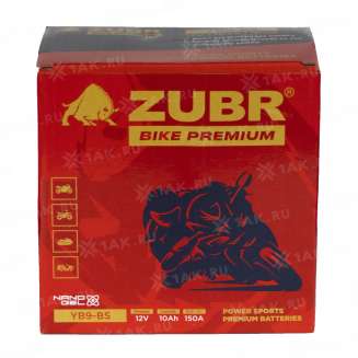 Аккумулятор ZUBR (10 Ah, 12 V) Прямая, L+ YB9-BS арт.YB9-BS (ZubrPrem) 5