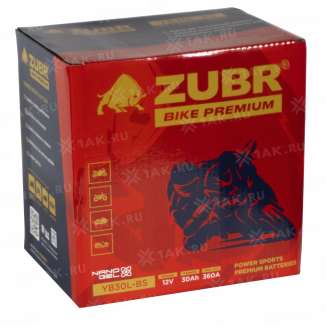 Аккумулятор ZUBR (30 Ah, 12 V) Обратная, R+ YB30L-BS арт.YB30L-BS (ZubrPrem) 5