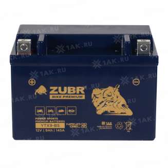 Аккумулятор ZUBR (9 Ah, 12 V) Прямая, L+ YTX9-BS арт.YTX9-BS (ZubrPrem) 2