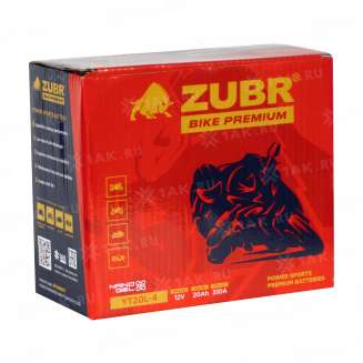Аккумулятор ZUBR (20 Ah, 12 V) Обратная, R+ YT20L-4 арт.YT20L-4 (ZubrPrem) 5