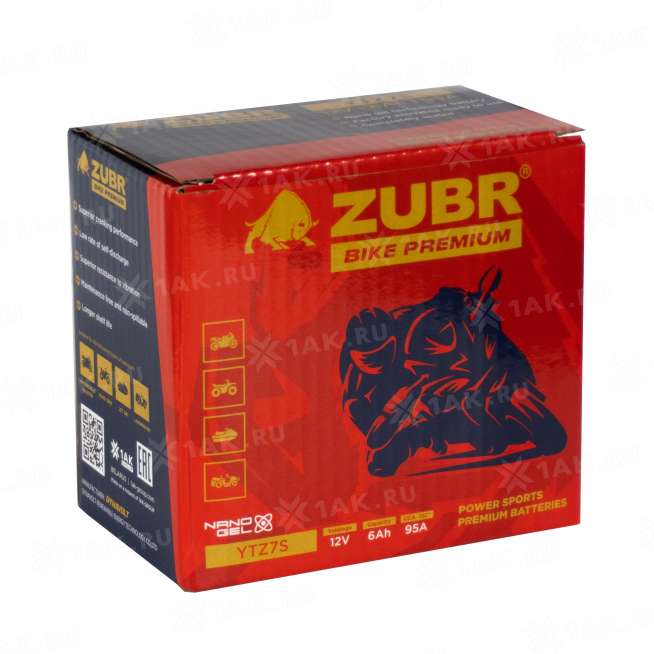Аккумулятор ZUBR (6 Ah, 12 V) Обратная, R+ YTZ7S арт.YTZ7S (ZubrPrem) 4