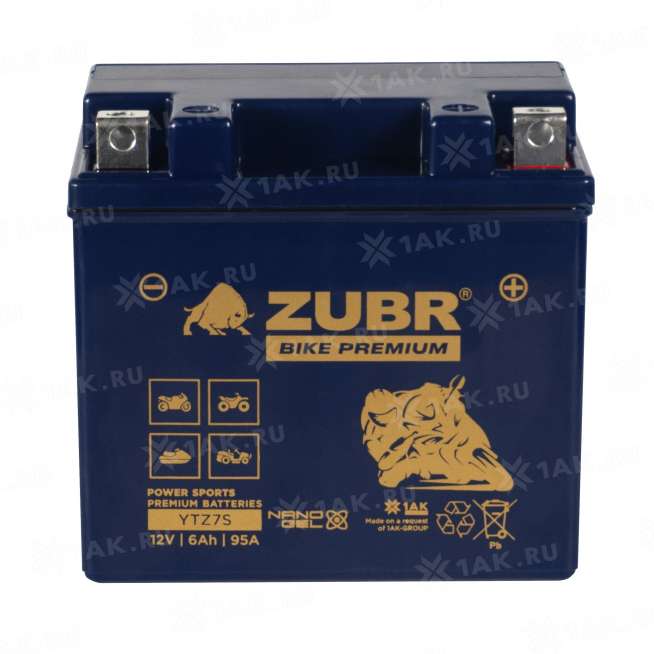 Аккумулятор ZUBR (6 Ah, 12 V) Обратная, R+ YTZ7S арт.YTZ7S (ZubrPrem) 2