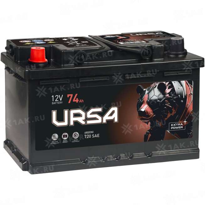 Аккумулятор URSA (74 Ah, 12 V) Прямая, L+ LB3 арт.UE741 0
