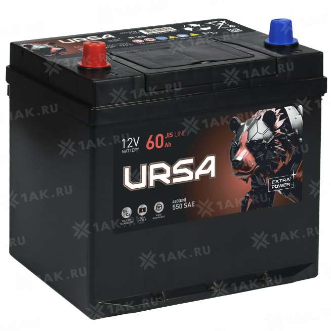 Аккумулятор URSA (60 Ah, 12 V) Прямая, L+ D23 арт.UEA601 0