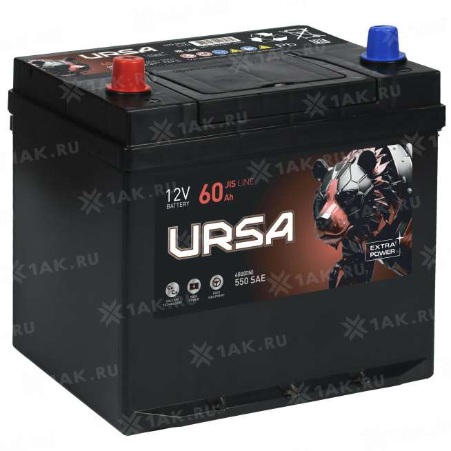 Аккумулятор URSA (60 Ач, 12 V) Прямая, L+ D23 арт.UEA601 0