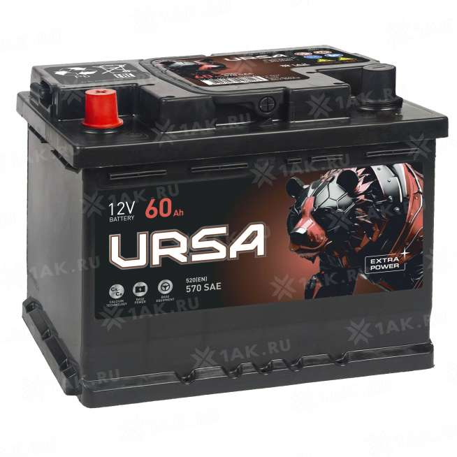 Аккумулятор URSA (60 Ah, 12 V) Прямая, L+ L2 арт.UE601 0