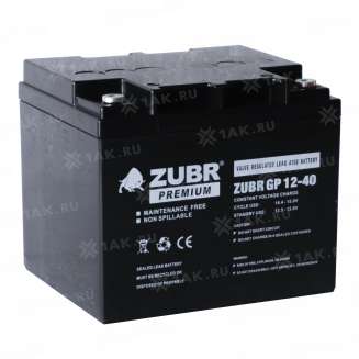 Аккумулятор ZUBR (40 Ач,12 V) AGM 197x165x172 мм 13.2 кг 7