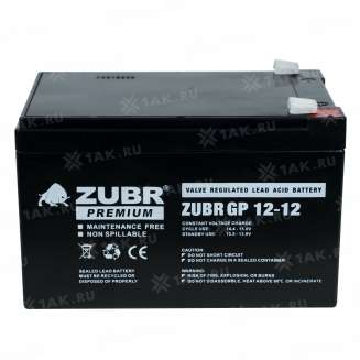 Аккумулятор ZUBR (12 Ач,12 V) AGM 151x98x94/100 мм 3.6 кг 6