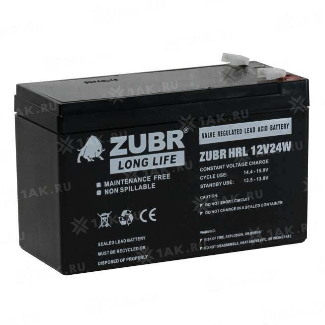 Аккумулятор ZUBR (6Ач,12 V) AGM 151x65x94/100 мм 2.2 кг 0