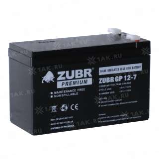 Аккумулятор ZUBR (7Ач,12 V) AGM 151x65x94/100 мм 2.2 кг