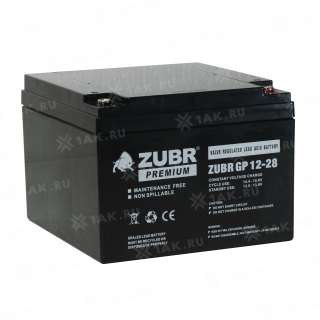 Аккумулятор ZUBR (28 Ah,12 V) AGM 166x175x125 мм 8.3 кг
